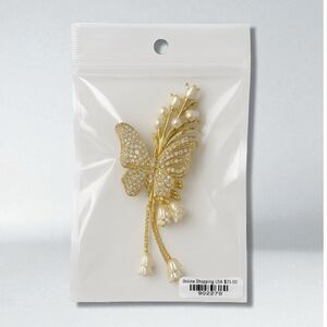 NEW Elegant Large Butterfly Wedding Bridal Hair Clip Rhinestones Faux Pearls